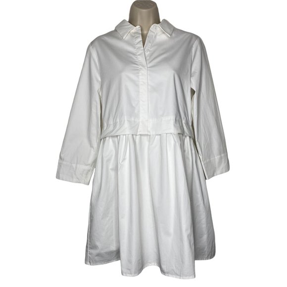 Pomander Place White Ella Classic Everyday Collared Shirt Dress Size XL - Picture 2 of 12
